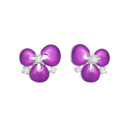 Diamond White Gold Petal Earrings