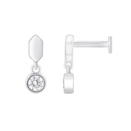 White Gold Capsule Stud Earring
