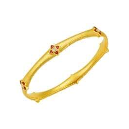 Gu Fa Jin Scarlet Legacy Clover Bangle