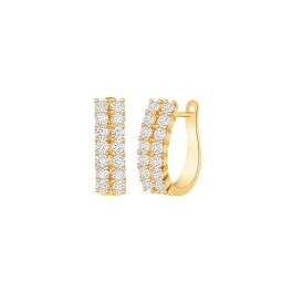 Yellow Gold Dual Pavé Huggie Earring