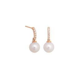 Perole 14K Rose Gold Diamond Drop Earrings