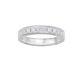 Half-Round Classic Diamond Wedding Band (Female)