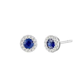 White Gold Sapphire Diamond Earrings