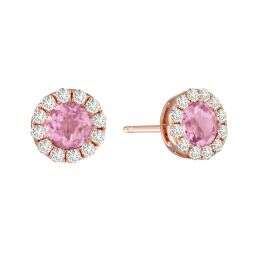 Chroma Halo Pink Sapphire Earrings