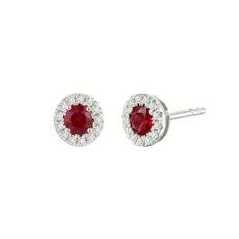 Chroma Halo Ruby Earrings