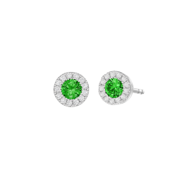 Chroma Halo Emerald Earrings
