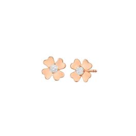 Rose Gold Four Leaf Clover Earring