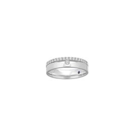 Double Banded Diamond Pave Ring