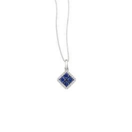 Blue Sapphire Flower Pendant