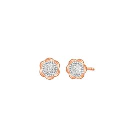 Rose Gold Blossom Flower Earrings