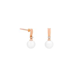 Rose Gold Pearl Earrings