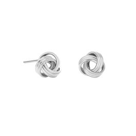 White Gold Knot Earrings