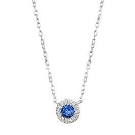 Chroma Halo Blue Sapphire Necklace