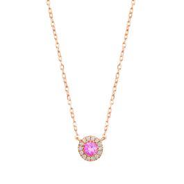 Prestigio Pink Sapphire 14K Rose Gold Necklace