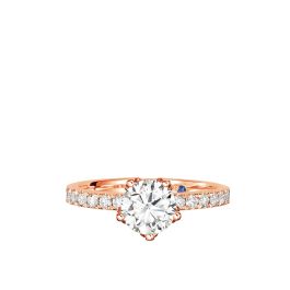 Solitaire Diamond 14K Rose Gold Ring