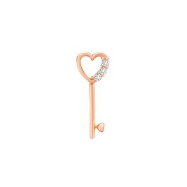 Rose Gold Diamond Heart Key Pendant