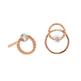 Rose Gold Asymmetrical Circular Earring