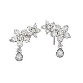 KStyle Floral Diamond Earrings