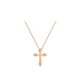 Cross Pendant in Rose Gold with Diamonds