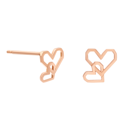 Rose Gold Double Heart Earrings