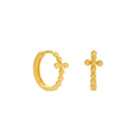 916 Gold Cross Earrings