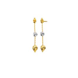 Duo-Toned Beaded 916 Gold Earrings