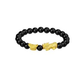 Pixiu Bracelet With Black Agate Bead