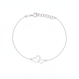 White Gold Hearts Bracelet