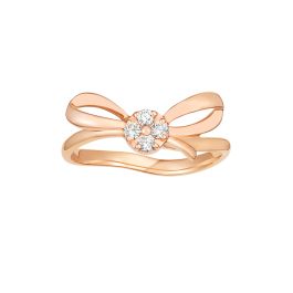 Rose Gold Diamond Ribbon Ring