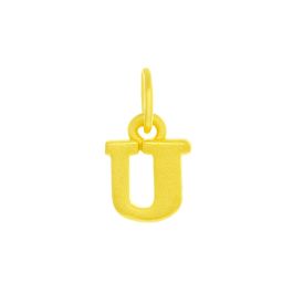 999 Gold Alphabet U Pendant