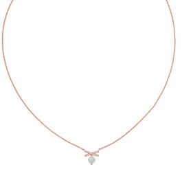 Rose Gold Diamond Bow Necklace