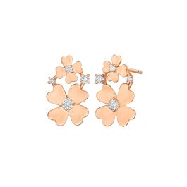 Rose Gold Four Leaf Clover Earrings