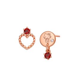 Hello Kitty Diamond & Red Garnet Earrings