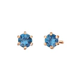 Rose Gold London Blue Topaz Earrings