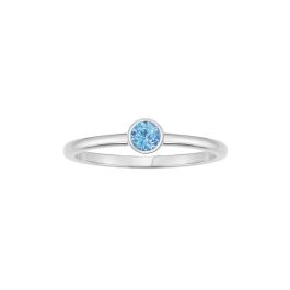 White Gold Blue Topaz Pinky Promise Ring