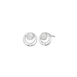 Halo White Gold Diamond Earrings