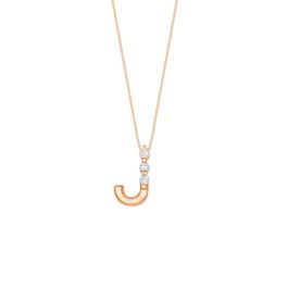 Rose Gold J Diamond Pendant 