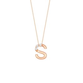 Rose Gold S Diamond Pendant 