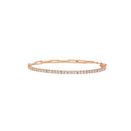 Diamond Studs And Rose Gold Link Bracelet