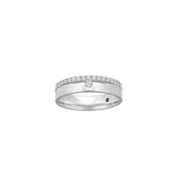 Double Banded Diamond Pave Ring