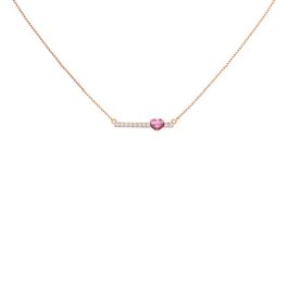 Semi-Precious Pink Heart Necklace