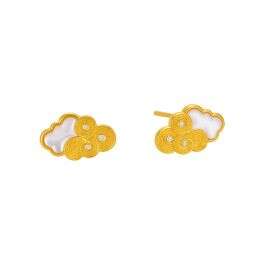 Gu Fa Jin Cloud of Fortune Earrings