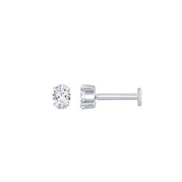 Lab-Grown Oval Cut Diamond Earring