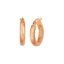 Twisted Glow Hoop Rose Gold Earrings