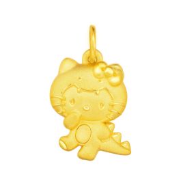 999 Gold Sanrio Characters Dino-Mite Hello Kitty Charm