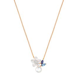 Rose Gold Blossom Pearl Necklace