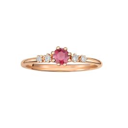 Rose Gold Pink Tourmaline & Diamond Ring