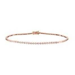 Diamond Rose Gold Half Tennis Bracelet