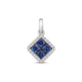 Blue Sapphire Flower Pendant