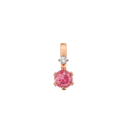Rose Gold Pink Tourmaline & Diamond Pendant